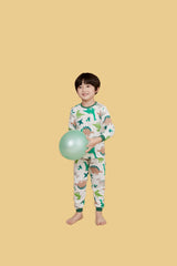 cotton boys dino korean pajamas breathable kc certified gender neutral korea